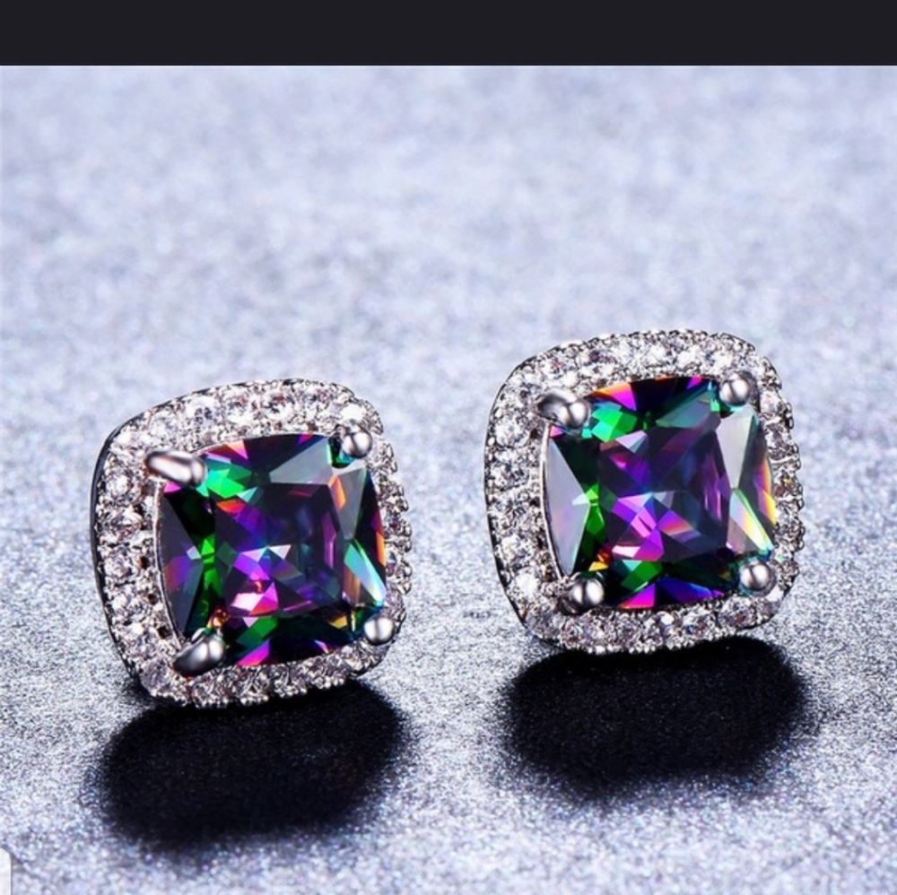 925 Sterling Silver Mystic Topaz Earrings